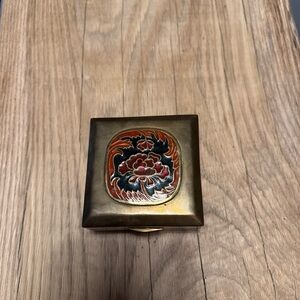 Elegant Brass Gold and Red Accessory Box